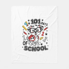 101 Days of School Dalmatian Puppy Fleecedecke