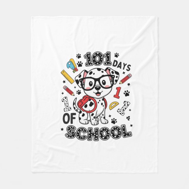 101 Days of School Dalmatian Puppy Fleecedecke (Vorderseite)