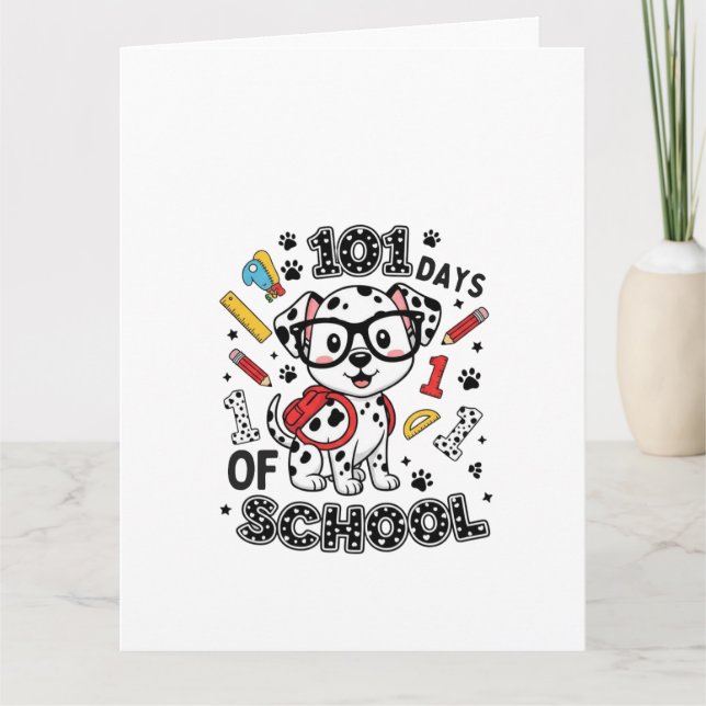 101 Days of School Dalmatian Puppy Karte (Vorderseite)