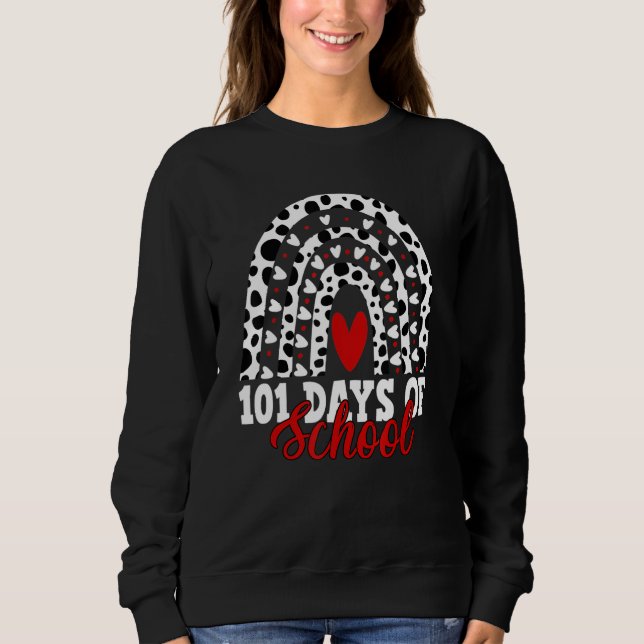 101 Days School Cute Leopard Rainbow Pet Lover Sweatshirt (Vorderseite)