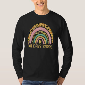 101 Days School Cute Leopard Rainbow Student Or Te T-Shirt