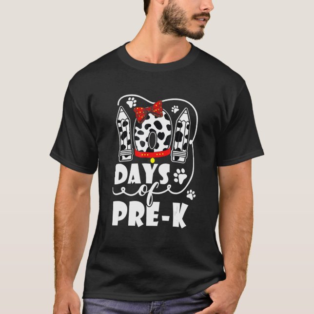 101 Days School Pre K Dog 100 Days Smarter Student T-Shirt (Vorderseite)