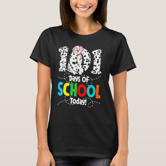 101 Days School Today Dog 100 Days Smarter Student T-Shirt (Vorderseite)