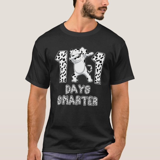 101 Days Smarter Dabbing Dog Teachers And Student T-Shirt (Vorderseite)