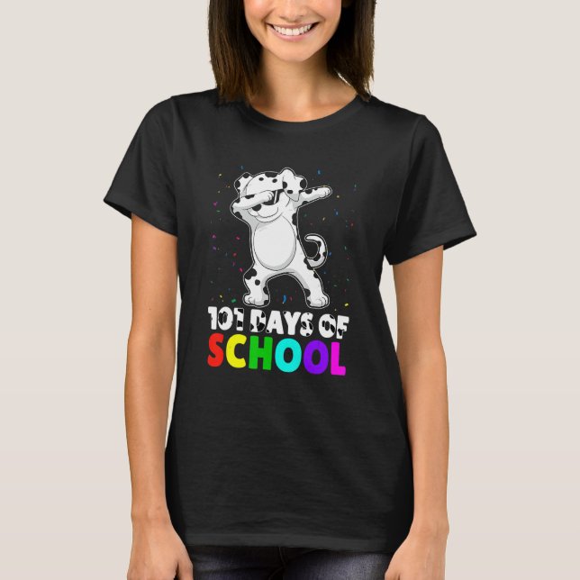 101 Days Smarter Dog Lover School Teachers Student T-Shirt (Vorderseite)