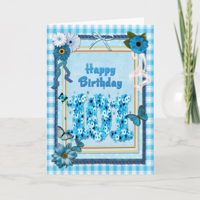 101. Geburtstag mit Scrapbook-Effekt Karte (Vorderseite)