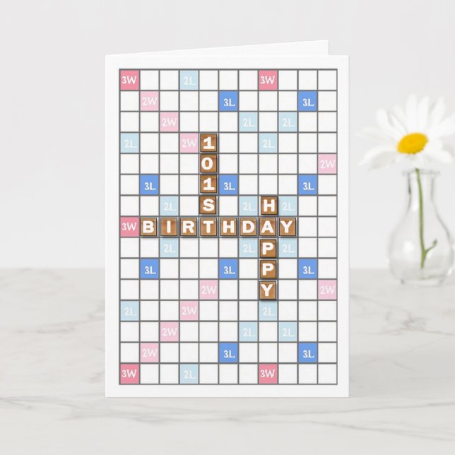 101. Geburtstag, Word Game Board Karte (Kleine Pflanze)