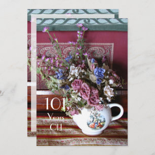 101. Geburtstagsparty Einladung, Vintager Teekesse Einladung