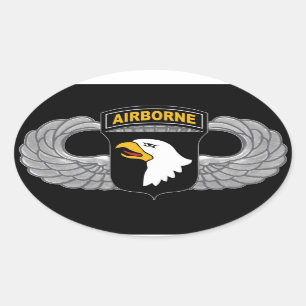 101. Im Flugzeug Abteilung "Screaming Eagles" Ovaler Aufkleber