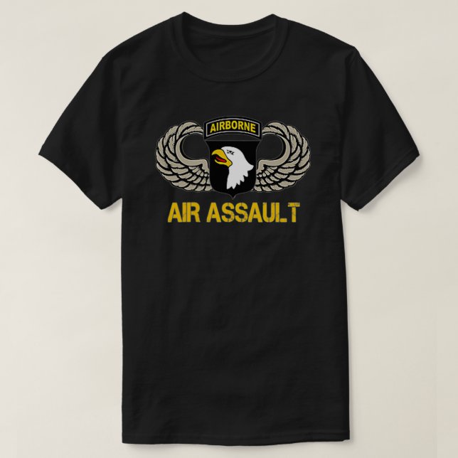 101. Im Flugzeug Division Air Assault Tshirt, Vete T-Shirt (Design vorne)