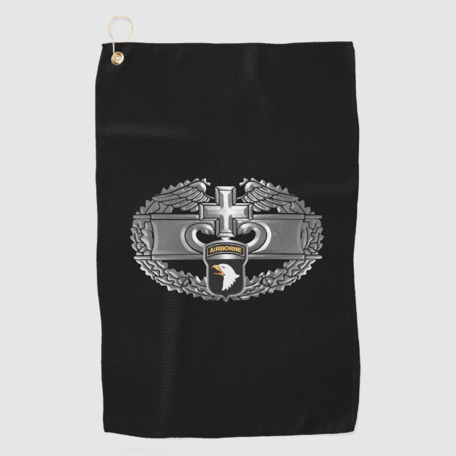 101. Im Flugzeug Division Combat Medic Abzeichen Golfhandtuch (Vorderseite)