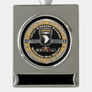 101. Im Flugzeug Division Desert Storm Veteran  Banner-Ornament Silber