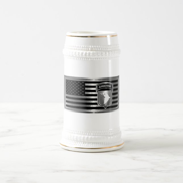 101. Im Flugzeug Division mit amerikanischer Flagg Bierglas (Mittel)