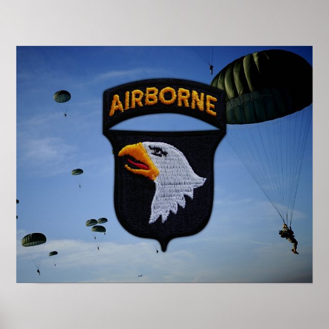 101. Im Flugzeug Division Patch Poster (Vorne)