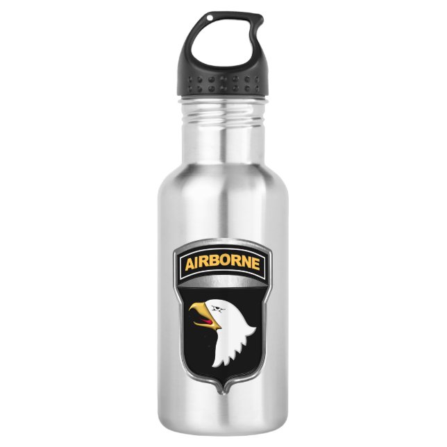 101. Im Flugzeug Division Screaming Eagles  Edelstahlflasche (Vorderseite)