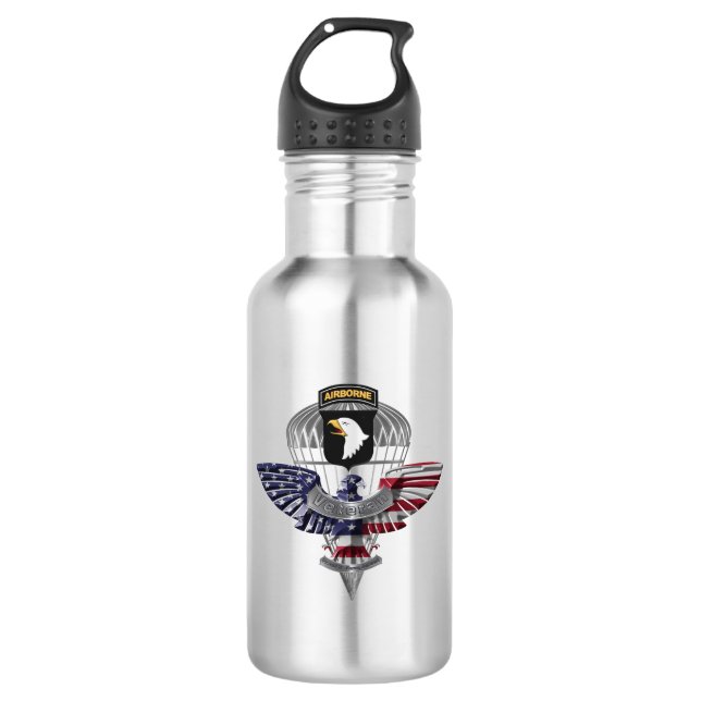 101. Im Flugzeug Division Veteran Edelstahlflasche (Vorderseite)