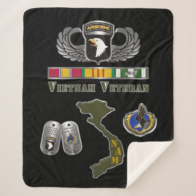 101. Im Flugzeug Division Vietnam Veteran Sherpadecke (Vorderseite)