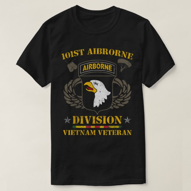 101. Im Flugzeug Division Vietnam Veteran Tshirt,  T-Shirt (Design vorne)