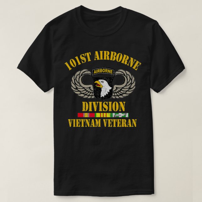 101. Im Flugzeug Division Vietnam Veteran Tshirt,  T-Shirt (Design vorne)