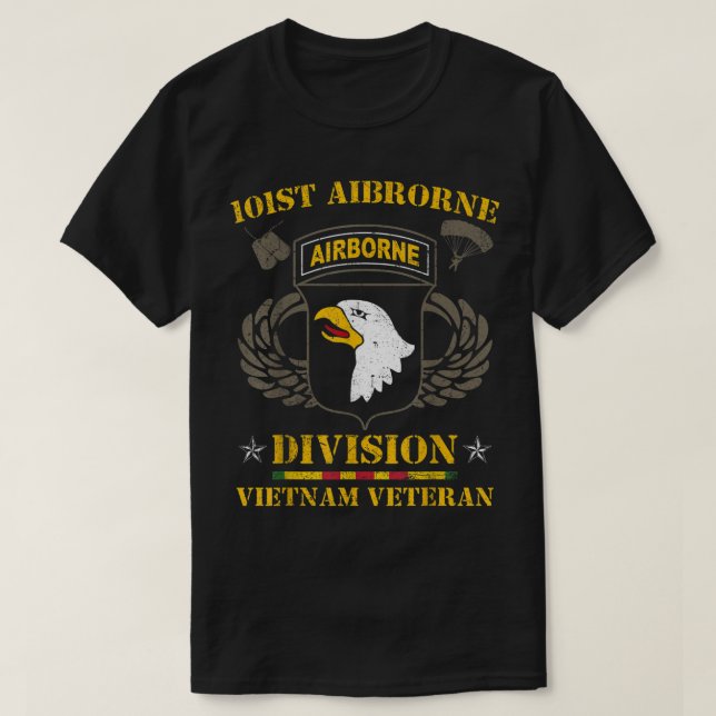 101. Im Flugzeug Division Vietnam Veteran Tshirt,  T-Shirt (Design vorne)
