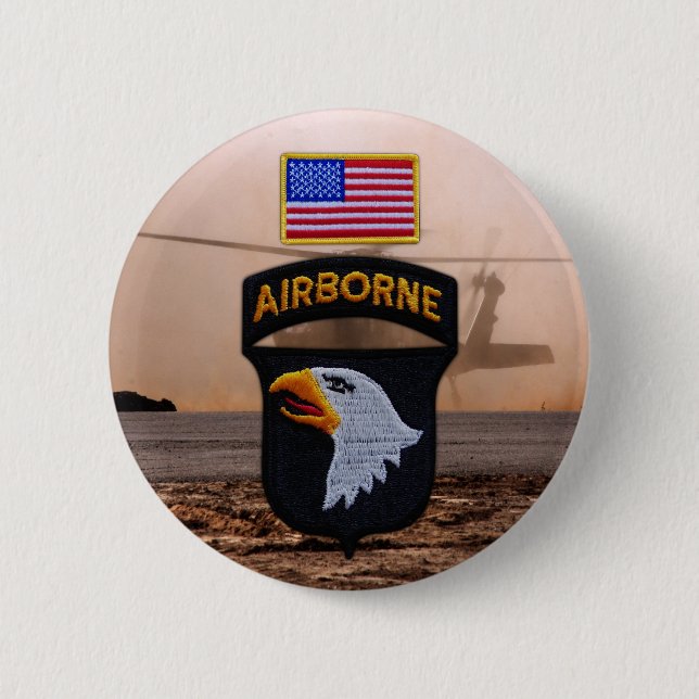 101. im Flugzeug schreiende Adler Veteranen Button (Vorderseite)