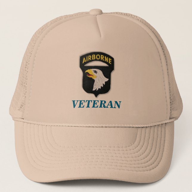 101. im Flugzeug Veteran-Einheit Flash Iraq Pflast Truckerkappe (Vorderseite)