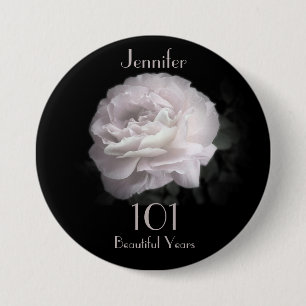 101 Jahre alt, rosa, blassrosa Rose Button Button
