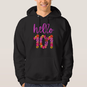 101 Jahre alte Blume Hallo 101 ihre 101er Hoodie