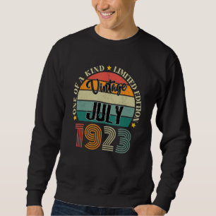 101 Jahre alte Vintage-Juli 1923 101. Geburtstag R Sweatshirt