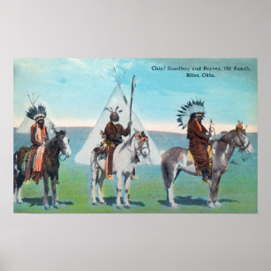 101 Ranch-Ansicht des Chefguts und der Braves Poster