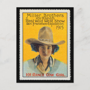 101 Ranch-Cowgirl-Plakat-Briefmarke, #1, Postkarte