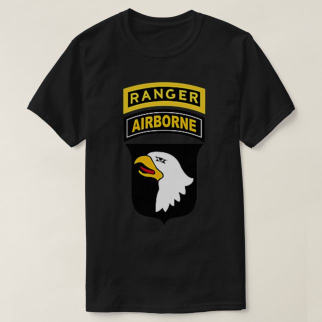 101. Ranger-Flag der Im Flugzeug Division T-Shirt (Design vorne)
