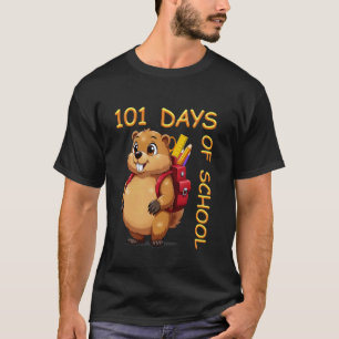101 Tage Schule Dabbing Groundhog Lustiger Lehrer T-Shirt