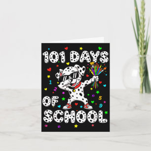 101 Tage Schule Dabbing Hund lustige Kinder Schüle Karte