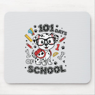 101 Tage Schule Süßes Hund T-Shirt Zurück zur Sc Mousepad