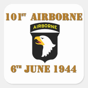 101st Airborne D-Day Normandy Quadratischer Aufkleber