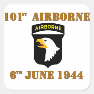 101st Airborne D-Day Normandy Quadratischer Aufkleber