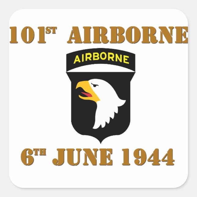 101st Airborne D-Day Normandy Quadratischer Aufkleber (Vorderseite)