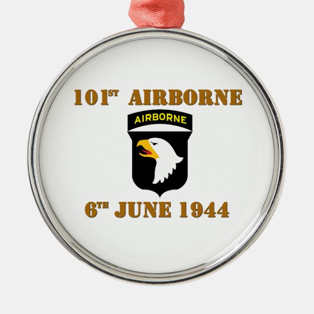101st Airborne D-Day Normandy Silbernes Ornament (Vorne)
