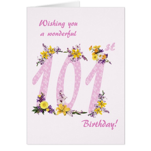 101st Birthday Flower Decorated Numbers (Vorne)