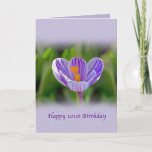 101st Birthday, Religious, Crocus Flower Karte
