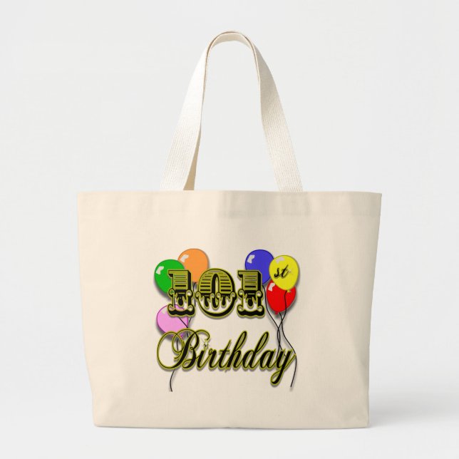 101st Geburtstag mit Ballonen Jumbo Stoffbeutel (Vorne)
