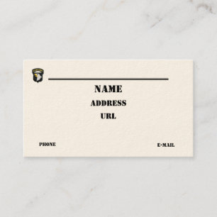 101st Im Flugzeug Abteilung untersucht Visitenkarte