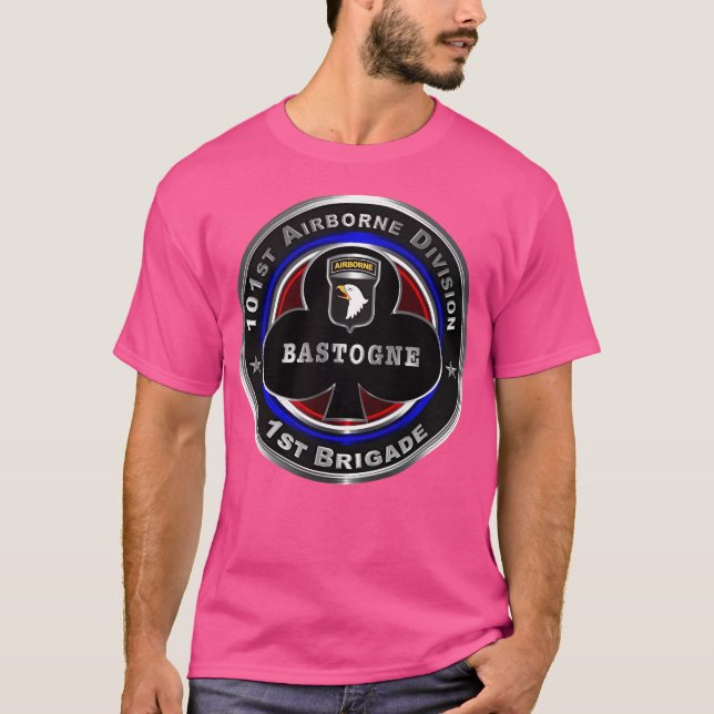 101St Im Flugzeug Division 1St Brigade Bastogne T-Shirt (Vorderseite)