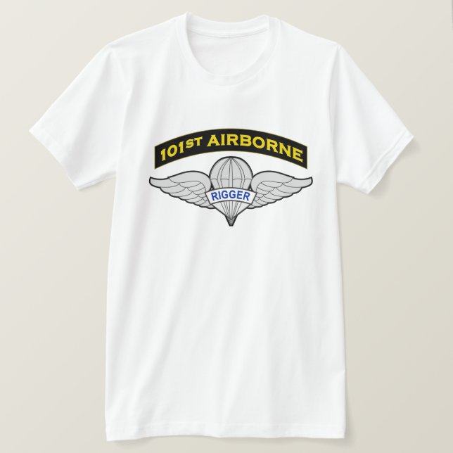 101st Im Flugzeug Rigger-T-Shirt T-Shirt (Design vorne)