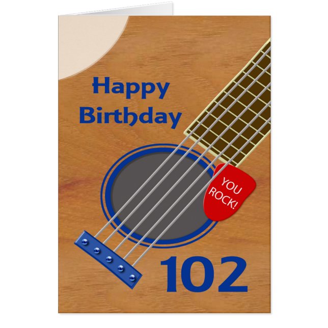 102. Geburtstag Gitarre Spieler Geburtstag (Vorne)