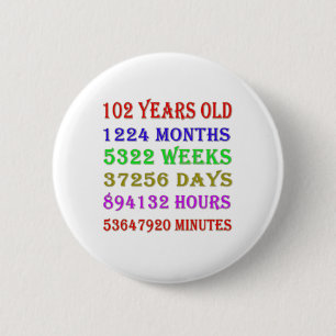 102. Geburtstag - Meilensteine Button