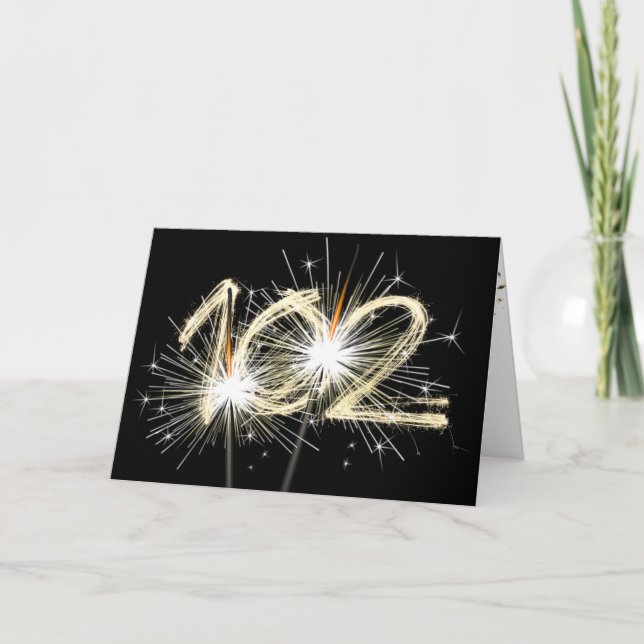 102. Geburtstagsparkler auf Black Karte (Vorderseite)