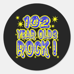 102 Jahre alt Rock! (blau) Aufkleber