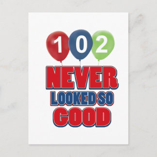 102 Jahre alte Geburtstagsdesigns Postkarte